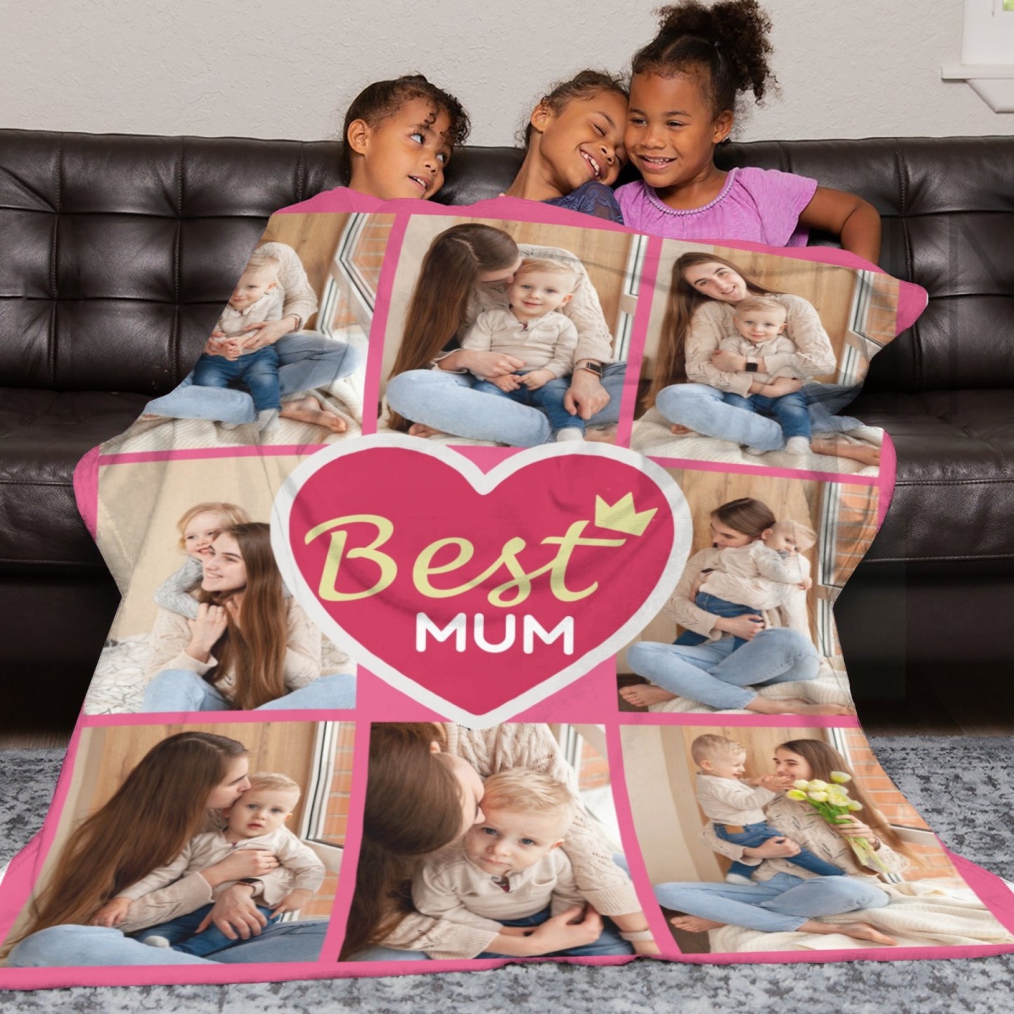 Custom Blanket with Collage Photos Blanket Mother's Day Gifts Personalised Throw Blanket with Photos