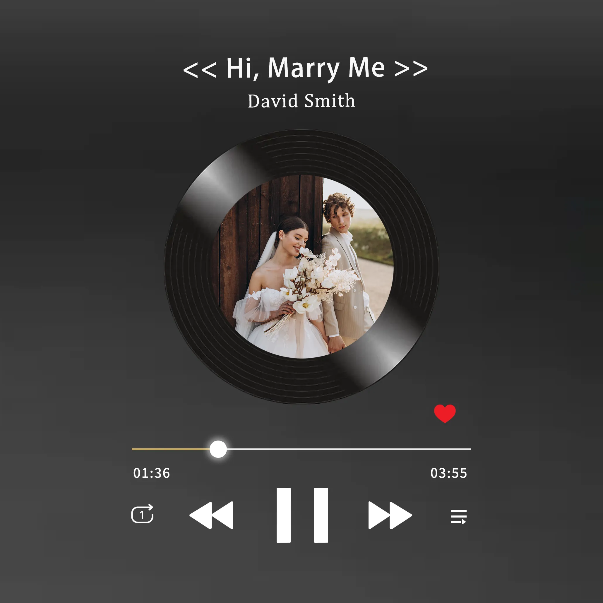 Photo Frame with Music Custom Song Fra Personalised Music Player (can