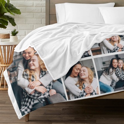 Custom Text Blankets Mother's Day Gifts Personalised Throw Blanket with Photos and Text
