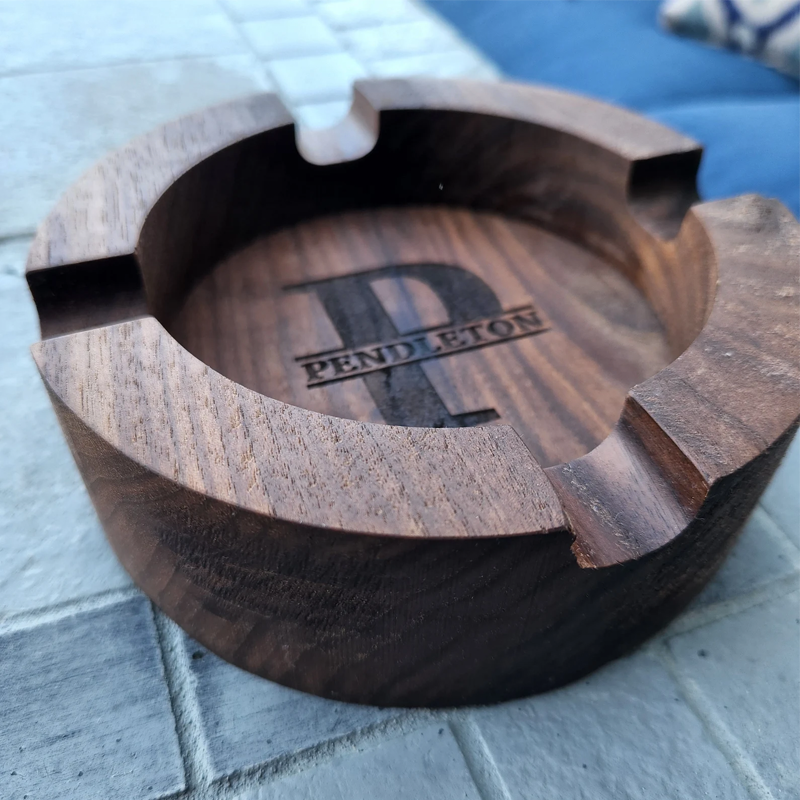 Personalised Cigar Ashtray Walnut Wood Monogram Cigar Ash Tray Gift for Men Personalised Wedding Gift