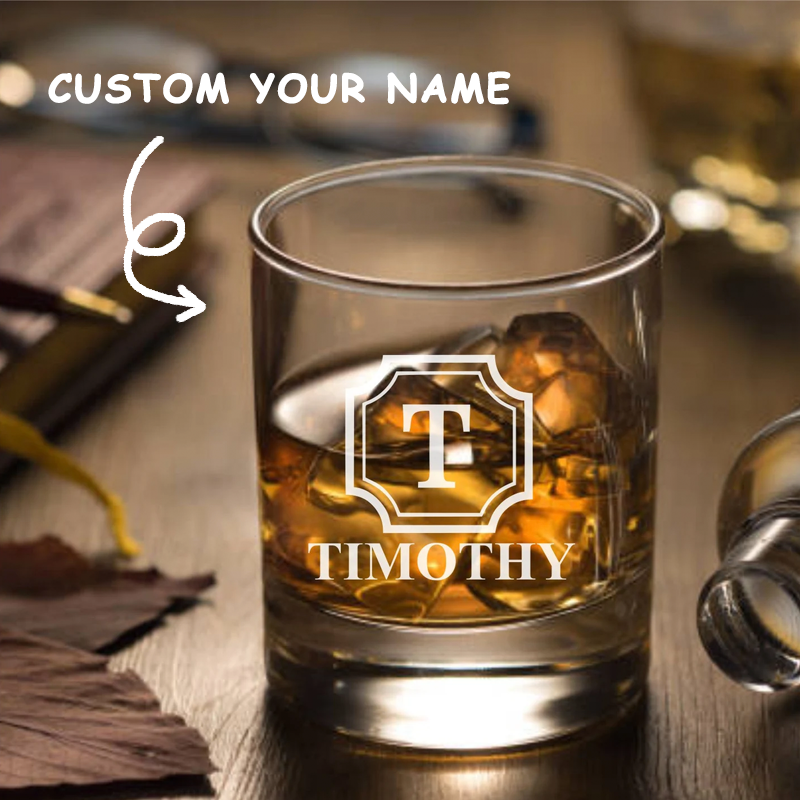 Personalised Whiskey Glass Custom Engraved Rocks Glasses Bourbon Glass Gifts for Whiskey Drinkers