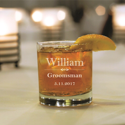 Personalised Whiskey Glasses Engraved Name Bourbon Glasses Groomsman Gifts for Wedding Party