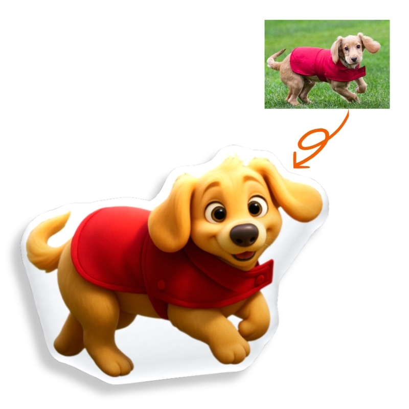 Custom 3D Pet Portrait Cartoon Photo Pillow Personalised Pixar Style Picture Printing Pet Cushion Christmas Gifts