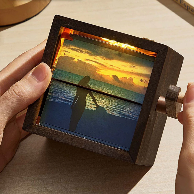 Personalised Flipbook Frame Animation Machine Mechanical Hand Motion Photo Cube Album Anniversary Gift for Couples