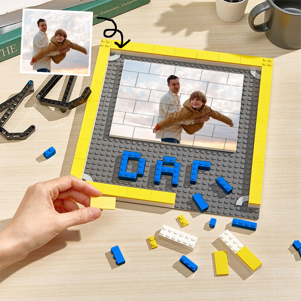 Personalised Photo Building Brick Puzzle Custom Building Block Family