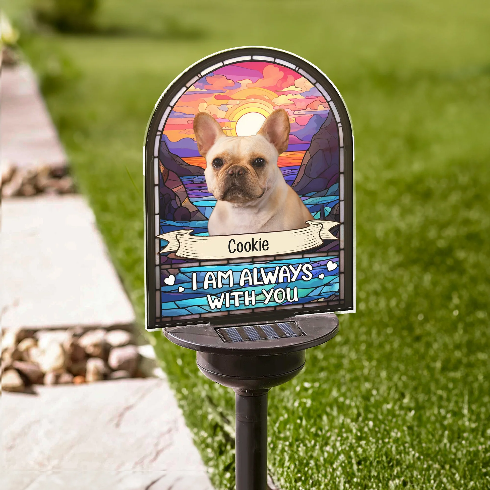Personalised Memorial Solar Garden Light Memorial Gift for Loss of Pet Photo Light Up Remembrance Stake Memorial Garden Sympathy Gift for Pet Owners