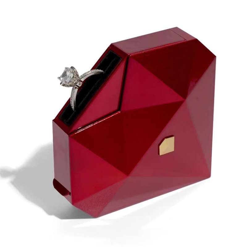 Creative Cool Mechanical Metal Kinetic Ring Set Proposal Ring Box et O