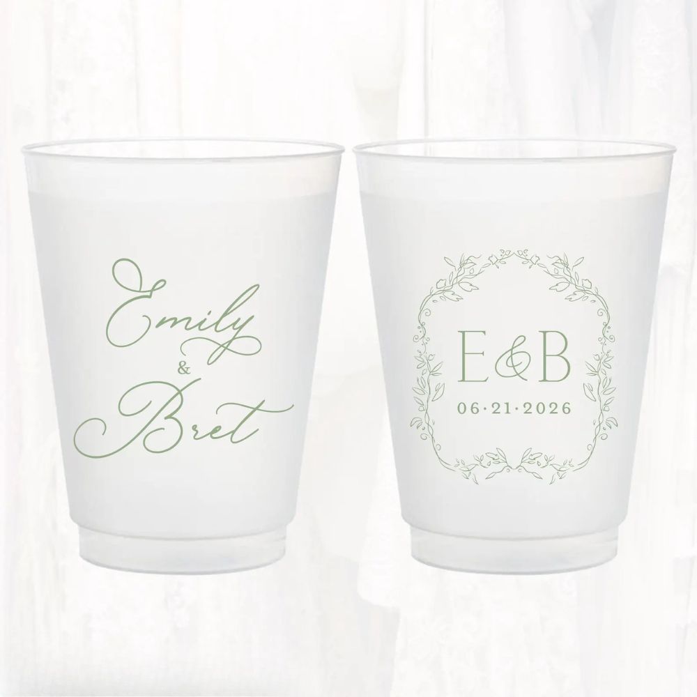 Personalised Frosted Wedding Cups Custom Shatterproof Cups Wedding Reception Favors Frosted Cups for Wedding