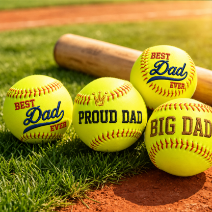 Custom Embroidered Baseball Personalised Keepsake Softball Baseball Gifts Fathers Day Gift from Kids