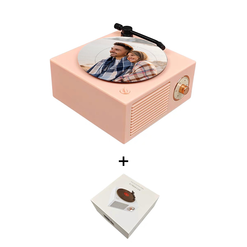 Custom Photo Vintage Vinyl Record Player Style Bluetooth Speaker Phonograph Style