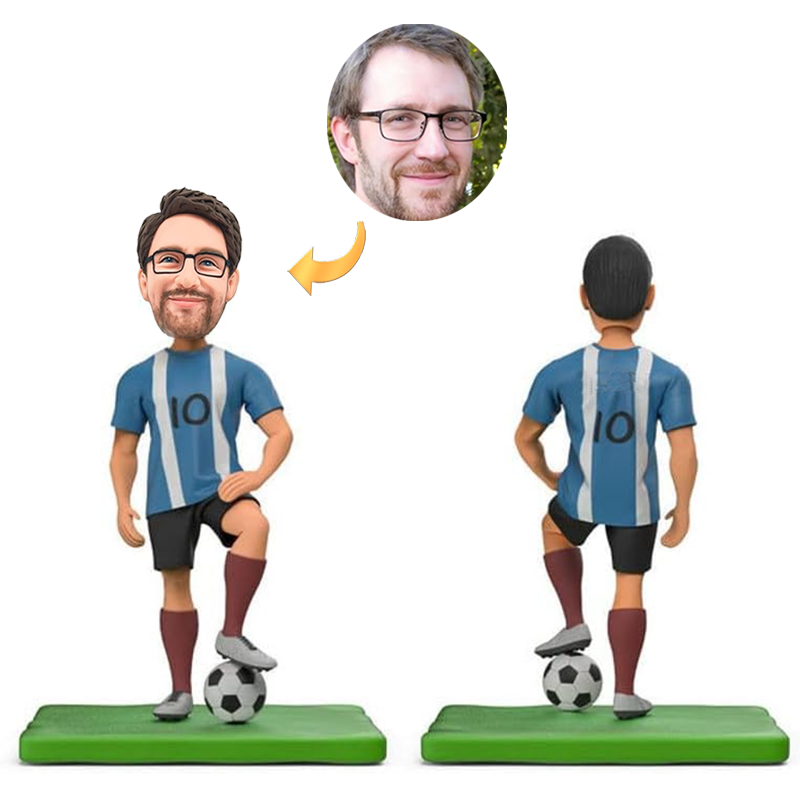 Custom Football Bobbleheads Custom Soccer Statues For Man with Head and Jersey Number Customized