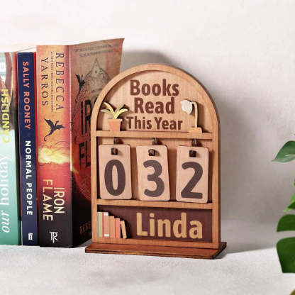 Personalised Books Read This Year Counter Mini Plaque with Flat Base Book Lovers Gift Bookshelf Decor Gift for Readers
