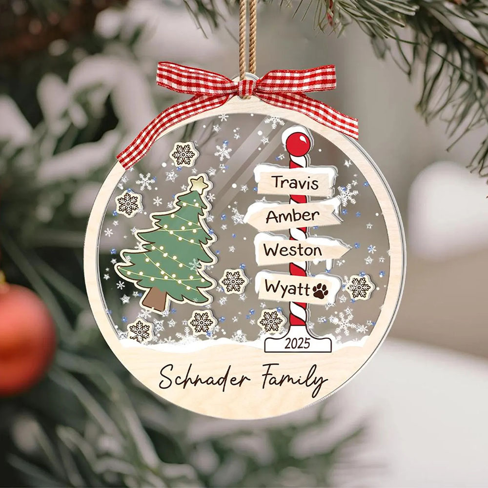 Personalised 4D Shake Family Christmas Ornaments Family Tree Ornament Christmas Gift