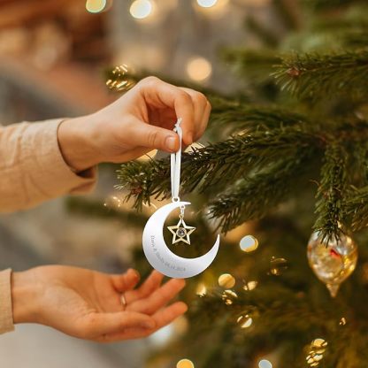 Personalised Heart Photo Ornament with Picture Inside and Text Engraved Christmas Gifts