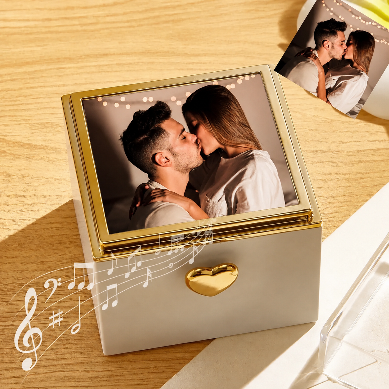 Custom Music Box Can Play Whole Song Magical Cake Candle Flip Box with Personalised Text and Photo