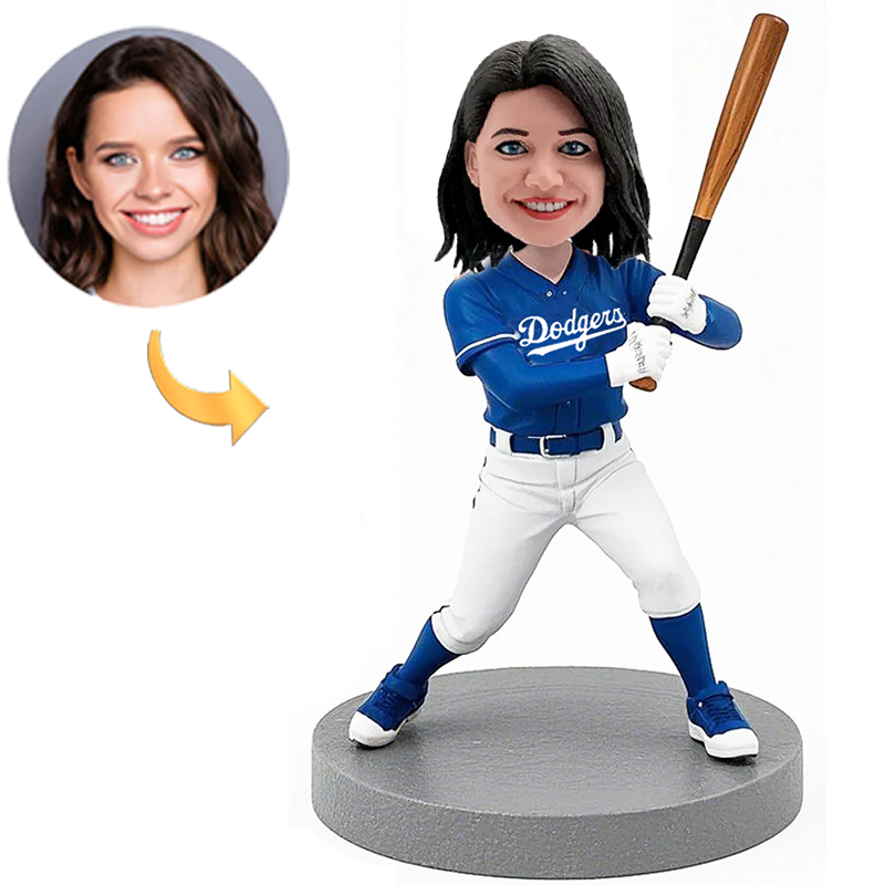 Handcraft Custom Bobbleheads LA Dodgers Fans Woman Baseball Player