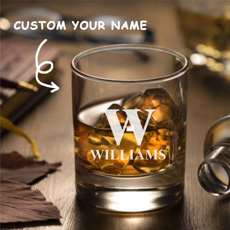 Personalised Whiskey Glass Custom Engraved Rocks Glasses Bourbon Glass Gifts for Whiskey Drinkers
