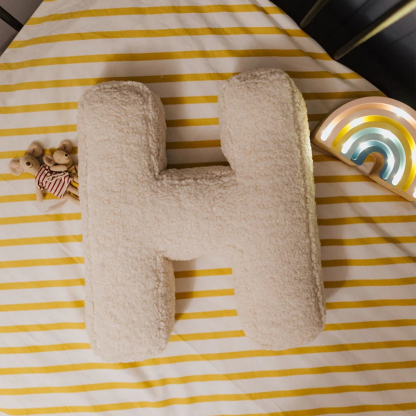 Personalised Alphabet Letter Pillow Embroidered Initial Cushion Nursery Decor Soft Sherpa Dorm Bed Pillow Baby Shower Gift