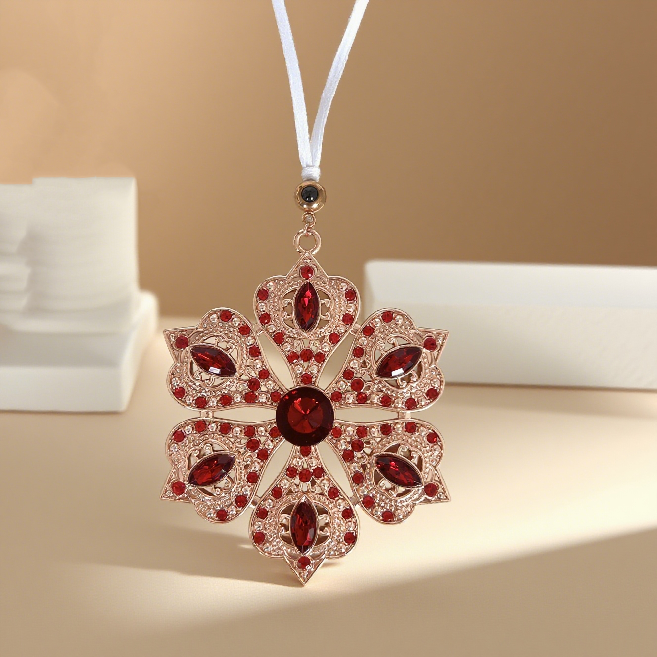 Custom Photo Rhinestone Ring Projection Pendant Car Decoration Christmas Tree Decoration for Christmas Gift