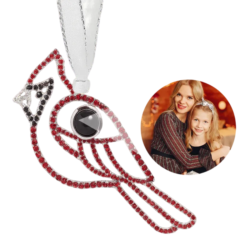 Personalized Angel Embrace Photo Projection Ornaments with Picture Ins