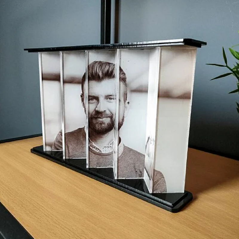 Custom Dual Photo Illusion Love Souvenir Gift Personalised 3D Photo Display Double Flip Photo Frame Anniversary Wedding Gift