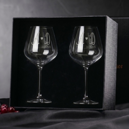 Custom Glassware Gift Box Set with Engraved Glasses Laser Engraved Glasses Personalised Wedding Gifts
