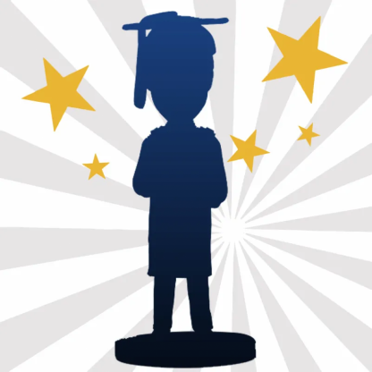 Handmade Fully Body Custom Graduation Bobbleheads 1 Person Head-to-Toe