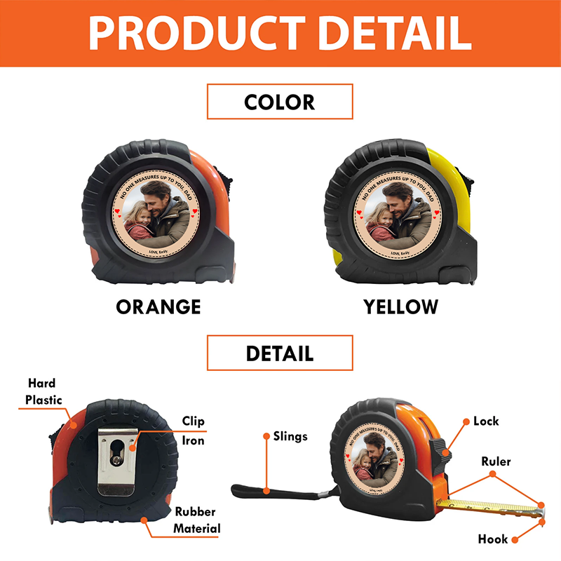 Personalised Photo Tape Measure with Custom Picture and Name Daddy Loved Beyond Measure Tape Measure Gift for Dad