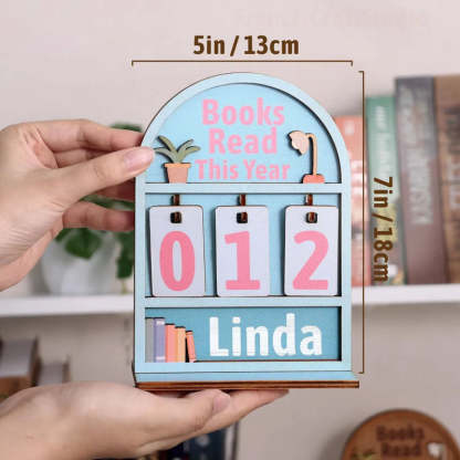 Personalised Books Read This Year Counter Mini Plaque with Flat Base Book Lovers Gift Bookshelf Decor Gift for Readers
