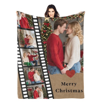 Custom Collage Photo Blanket Personalised Throw Blanket with Photos Text Christmas Gifts