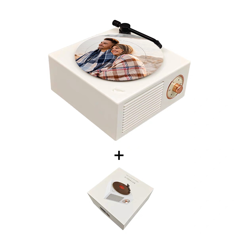 Custom Photo Vintage Vinyl Record Player Style Bluetooth Speaker Phonograph Style
