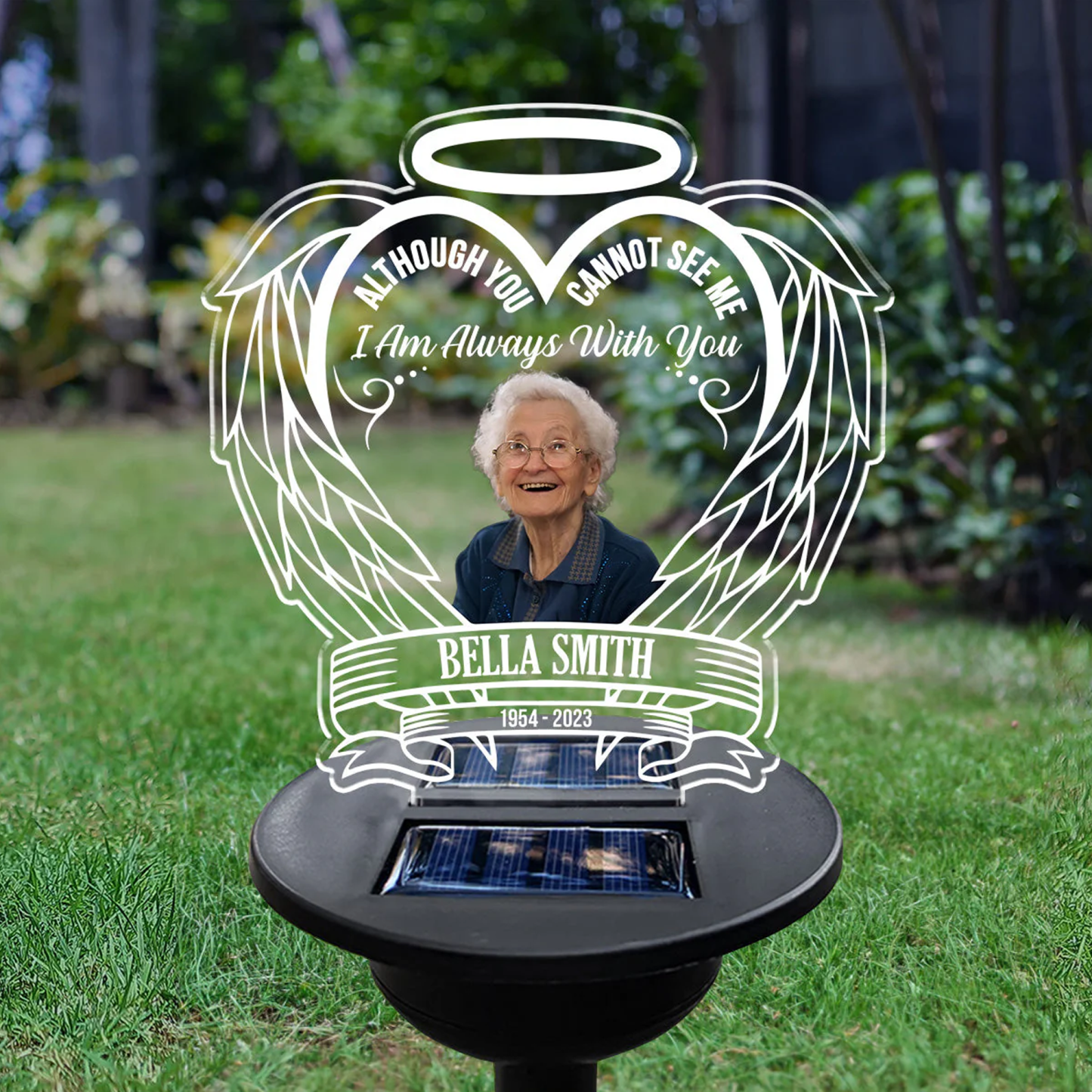 Personalised Memorial Solar Garden Light Memorial Gift for Loss of Family Custom Always On Our Minds Light Up Remembrance Stake