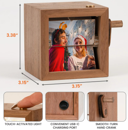 Personalised Photo and Engraved Flipbook Frame Animation Machine Night Light Hand Motion Photo Cube Album Gifts for Her
