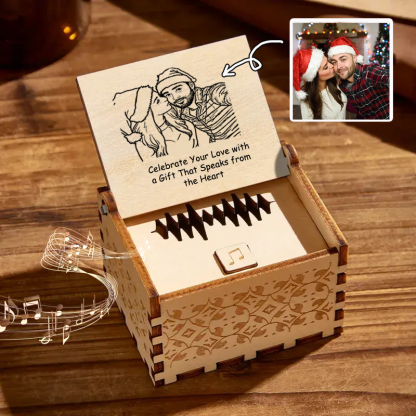 Custom Photo and Whole Song Digital Wooden Music Box Can Play Whole Song Christmas Gifts