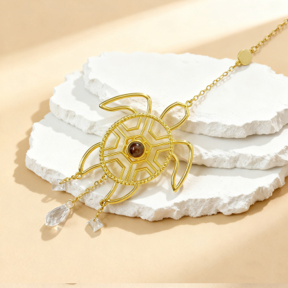 Personalised Sunburst Photo Sea Turtle Sun Catcher Custom Projection Ornaments Gift for Christmas