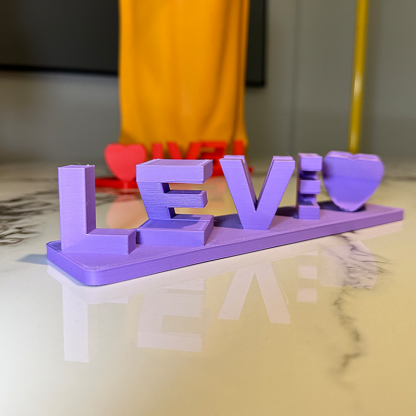 Personalised Dual Name Illusion Love 3D Printed Custom Name Plate Customized Double Sided Words Plate Best Valentines Gift