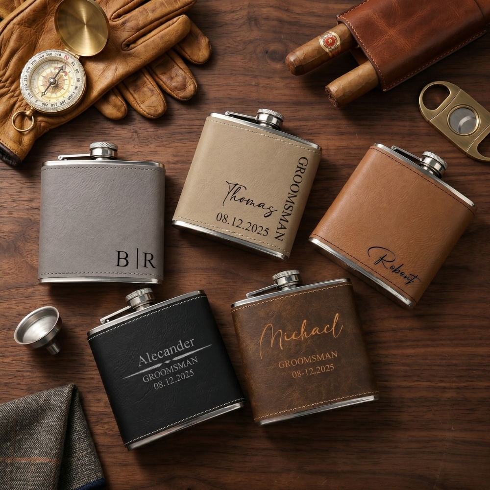 Personalised Liquor Flask Custom Flasks for Groomsmen Engraved Whiskey Flask Gifts for Groomsmen