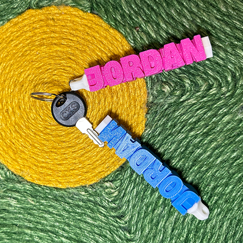 Personalised 3D Printed Name Keychain Custom Text Key Ring  Name Tags for School Bags Unique Gifts for Kids