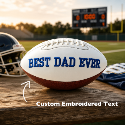 Personalised Embroidered Football Custom Keepsake Ball Fathers Day Gift from Kids