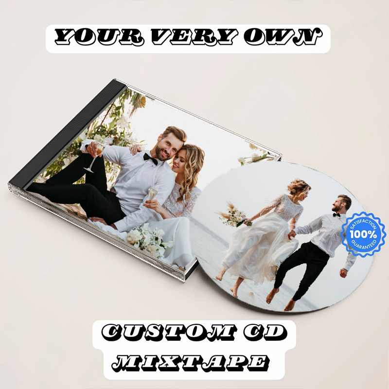 Personalised Song and Photo CD Mixtape 12 Songs Playlist with Custom Songs Case CD Wedding Gifts