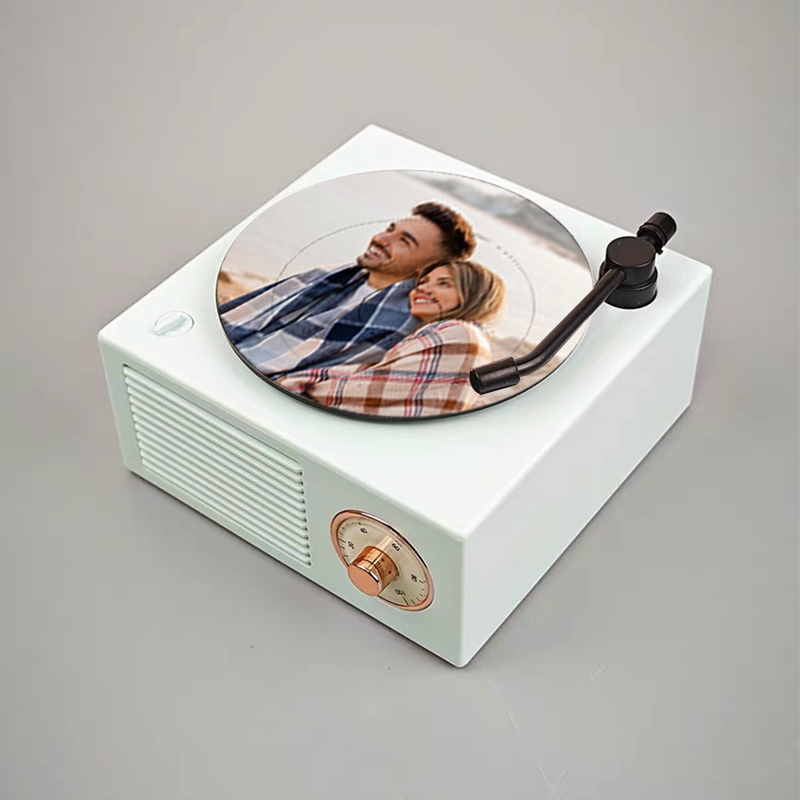 Custom Photo Vintage Vinyl Record Player Style Bluetooth Speaker Phonograph Style