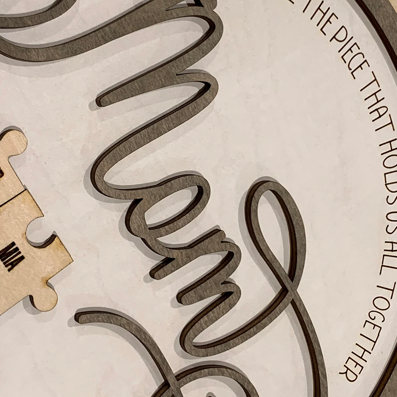 Personalised Name Wooden Puzzle Round Frame Custom Sign mum You Are the Piece That Holds Us Together Gifts for mum