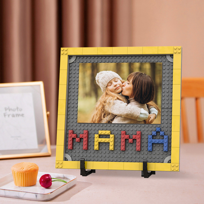 Personalised Photo Building Brick Puzzle Custom Building Block Family Gifts for Mama and Papa