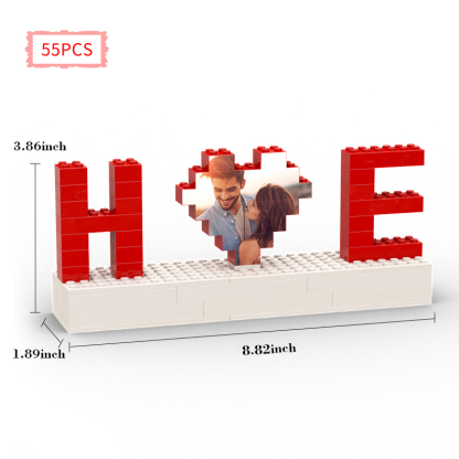 Personalised Photo Brick Puzzle Custom Two Letters Building Block Couple Gifts
