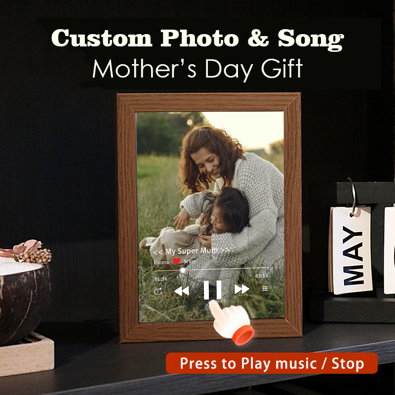 Photo Frame with Music Custom Whole Song Frame Personalised Music Player Mother's Day Gifts (Can Play Whole Song)