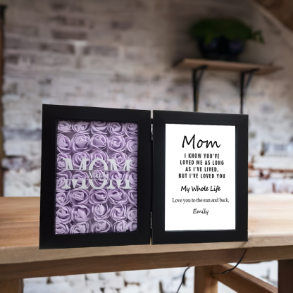 Custom Kids Names Heart Flower Shadow Box Personalised Flower Frame Mothers Day Gifts