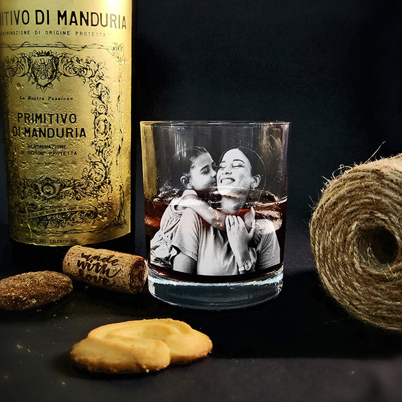 Personalised Engraved Photo Glass Custom Logo Whiskey Glass with Your Photo Gift for Father