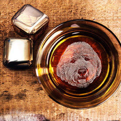 Personalised Photo Whiskey Glass Your Text or Logo Custom Gift Message for Whiskey Lovers Bottom Engraved Glasses