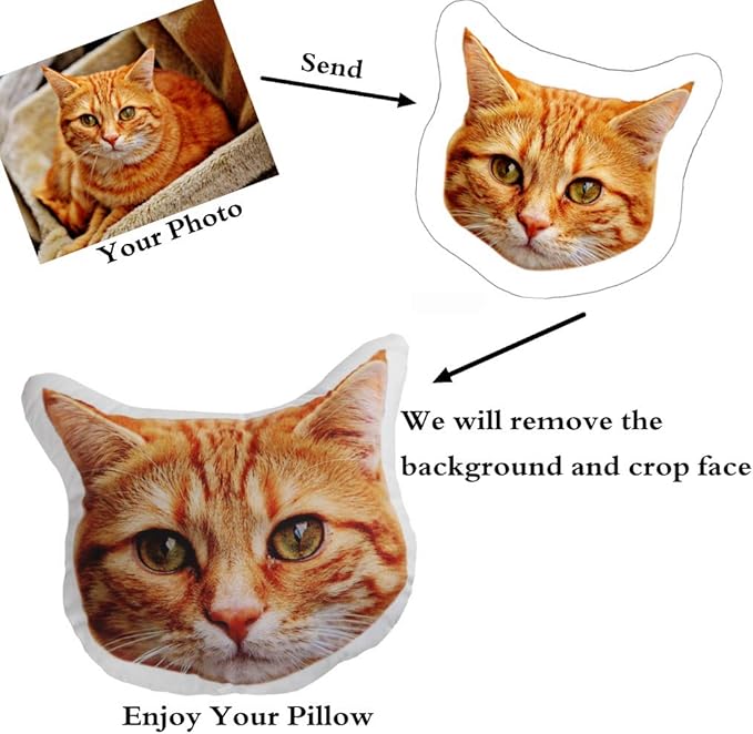 Custom Pet 3D Pillow Personalised Pet Head Face Plush Pillow Funny Home Decor