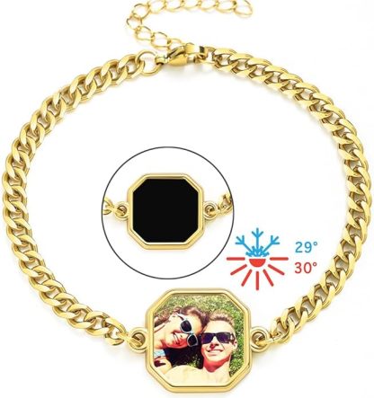 Personalised Heat-Activated Magic Bracelet Custom Thermochromic Photo Hidden Picture Memorial Gift Valentine's Gift